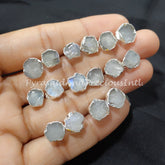 Raw Rainbow Moonstone Earrings, Moonstone Stud Earrings, Stone Earrings Stud, Moonstone Earrings, Sold By Pair